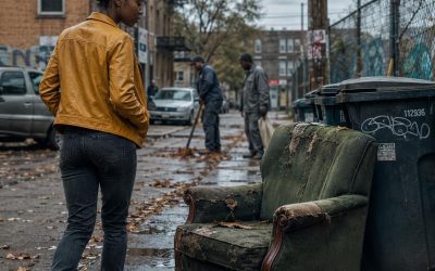 A woman went out to throw out the trash in the evening and found an almost new sofa in the trash. She decided to take it home. At home, she and her