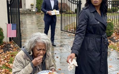 Billionaire Flies Home on Thanksgiving, Finds Wife Forcing His Sick Mother to Eat Garbage Behind the Trash Cans… What He Did Next Stunned Everyone…