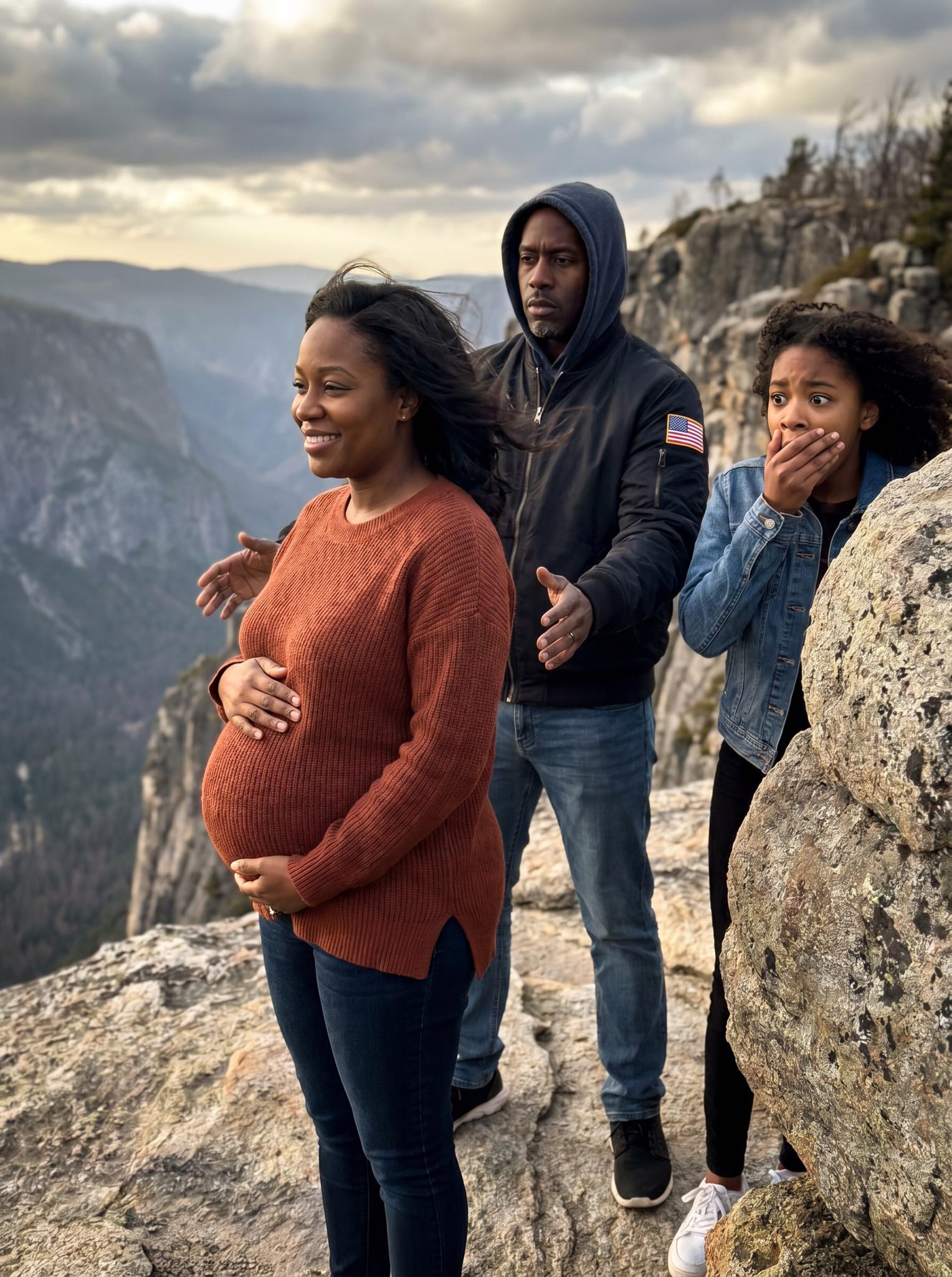 I was seven months pregnant when my husband smiled, touched my shoulder, and whispered, ‘Trust me.’ One second later, I was falling off a cliff. As I clawed at the rocks, I heard him say the words that shattered everything: ‘It’s all mine now.’ But he made one mistake—he didn’t make sure I was dead. And when a stranger heard my scream, my story stopped being about betrayal… and started becoming something far more dangerous.