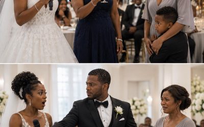 At my sister’s wedding, she grabbed the microphone and called me “a single mom no man would ever want” in front of 200 guests. Then my mother raised her glass and called me “used goods.” Everyone laughed… until the groom stood up, took the microphone from my sister’s hand, and said something that made the entire ballroom go silent.