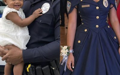 My Daughter Made Her Prom Dress Out of Her Late Father’s Uniform – When Her Mean Classmate Poured Punch on It, the Girl’s Mother Grabbed the Mic and Said Something That Froze the Whole Gym