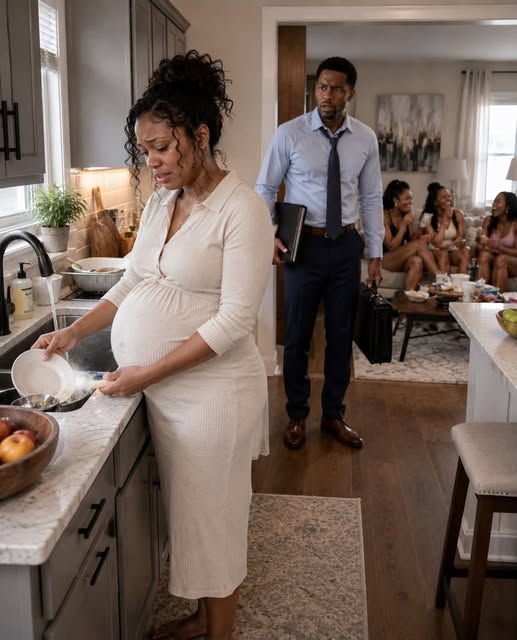 He came home at 10 P.M. and found his 8-MONTH PREGNANT WIFE WASHING DISHES ALONE while his family laughed in the living room … but after…