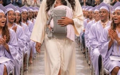 They started laughing the moment my daughter walked onto the graduation stage with a newborn in her arms. Someone sitting behind me even muttered, “Just like his mother…” But what she said next silenced the entire room.