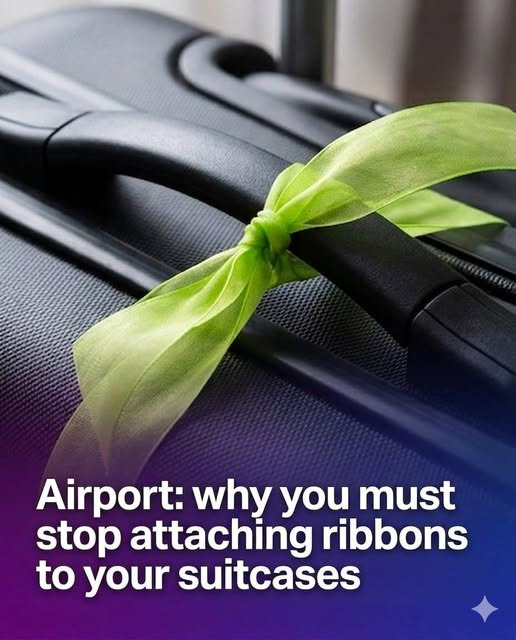 Airport passengers have been warned against attaching ribbons to their luggage